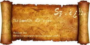 Szimeth Áron névjegykártya